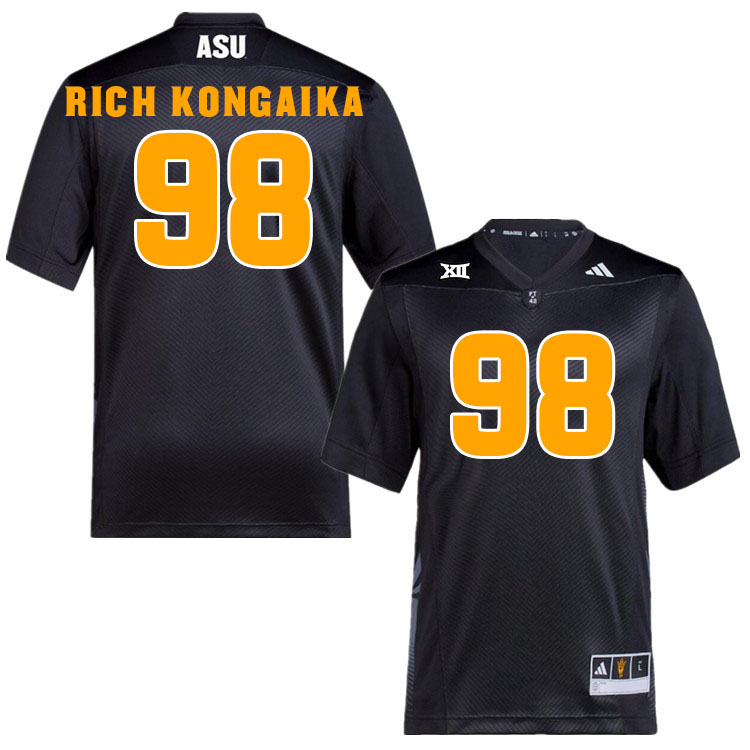 Men #98 Jacob Rich Kongaika Arizona State Sun Devils College Football Jerseys Stitched-Black